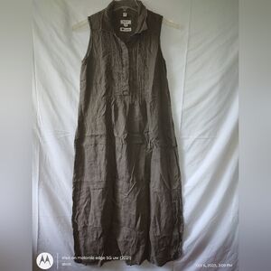 Malvin Sleeveless Green Maxi Dress Size Medium 100% Linen
